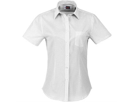 Ladies Short Sleeve Huntington Shirt  - White Black