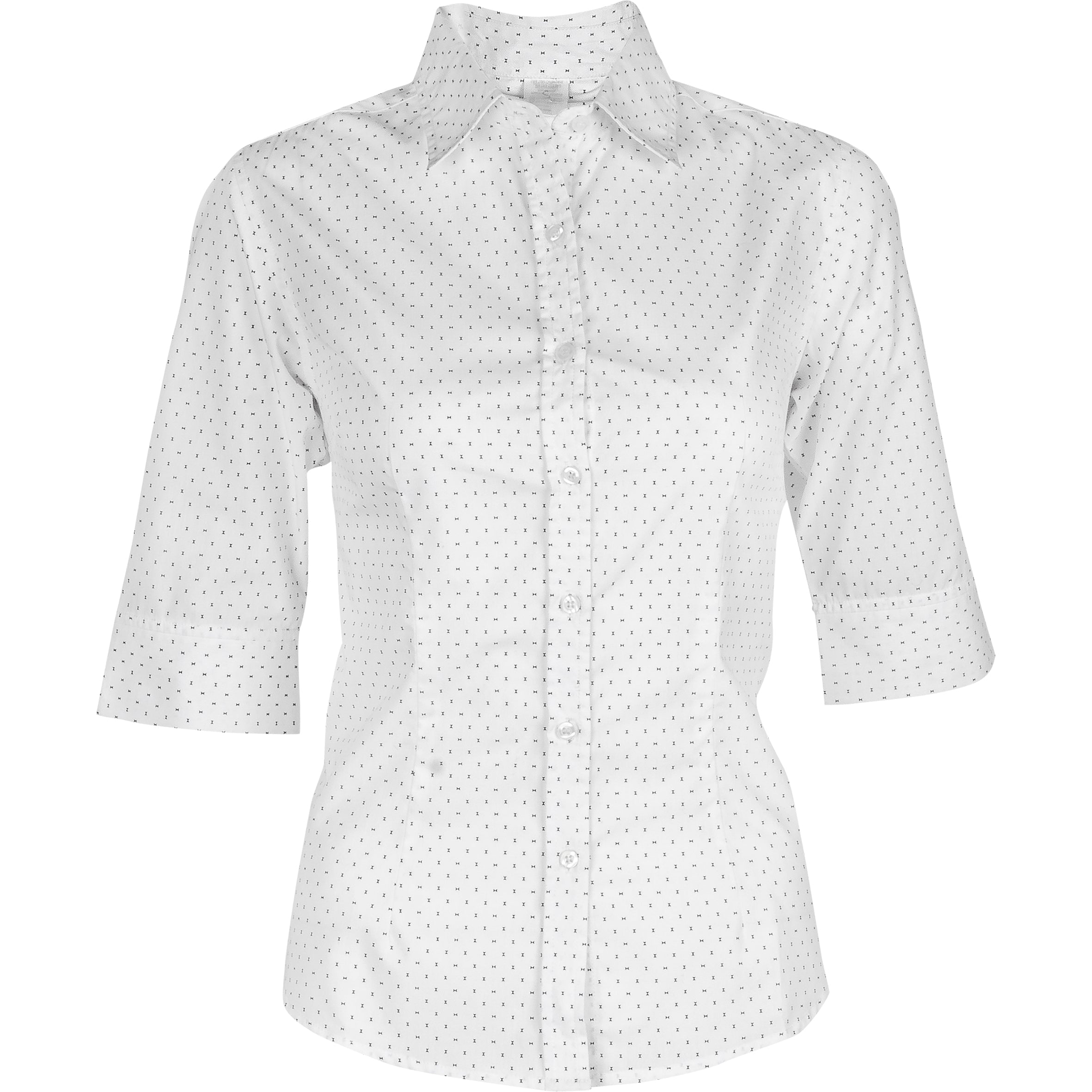 Ladies 3/4 Sleeve Duke Shirt - White Only-