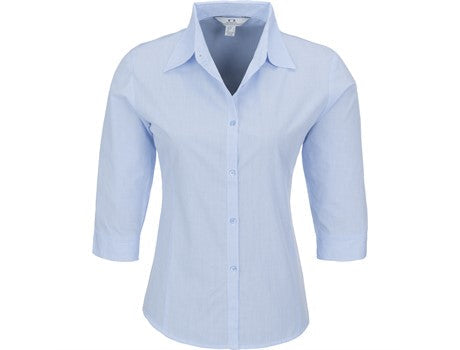 Ladies 3/4 Sleeve Micro Check Shirt-