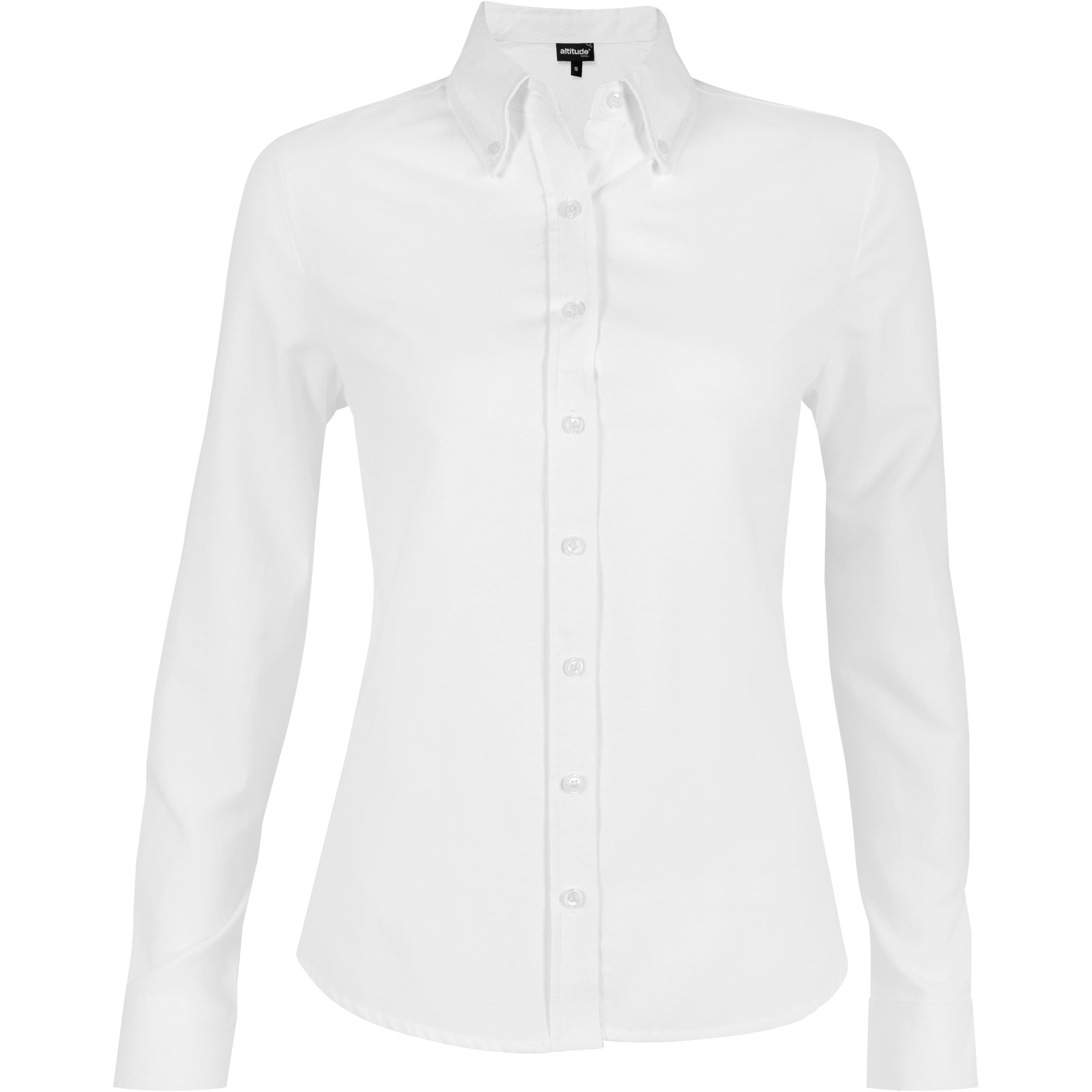 Ladies Long Sleeve Oxford Shirt - White Only-