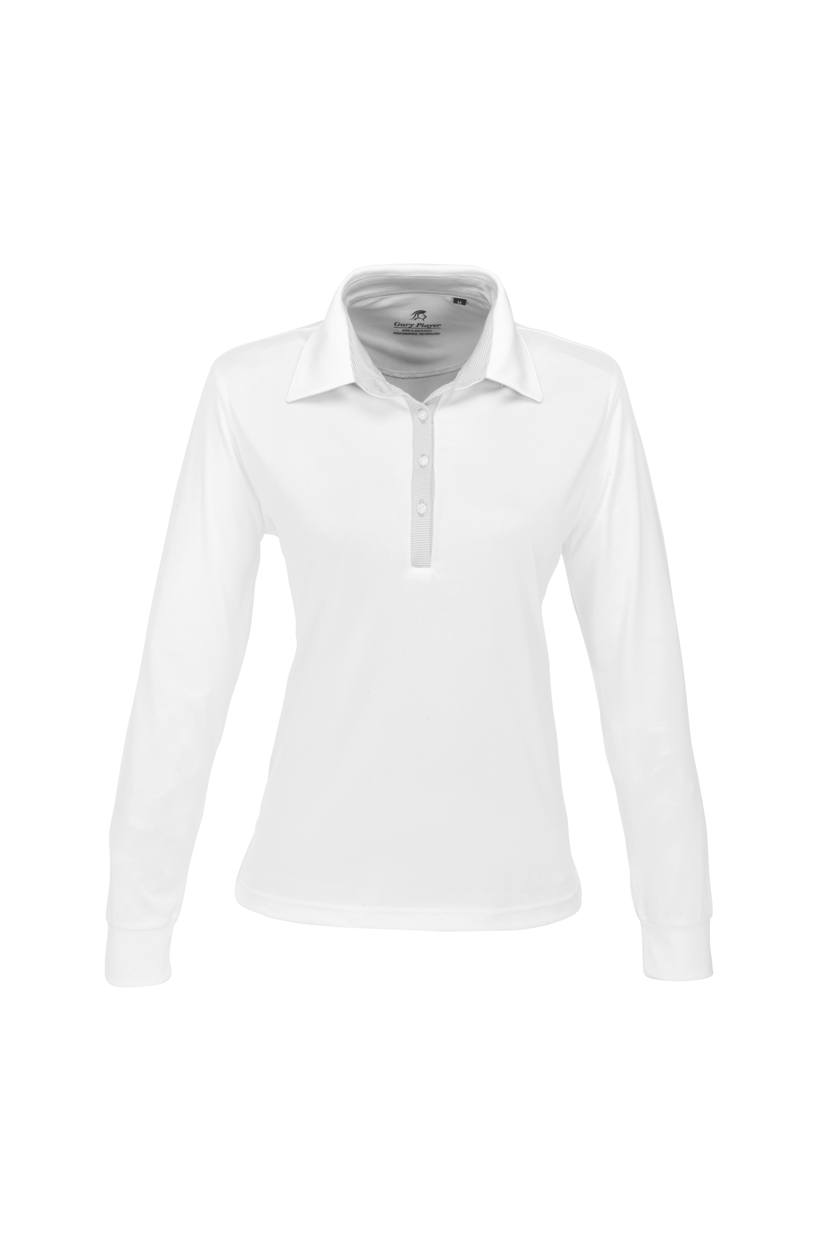 Ladies Long Sleeve Pensacola Golf Shirt - Navy Only-L-White-W