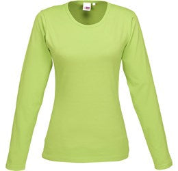 Ladies Long Sleeve Portland T-Shirt - Lime Only-