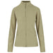 Front view of a ladies stone-coloured micro fleece jacket.
