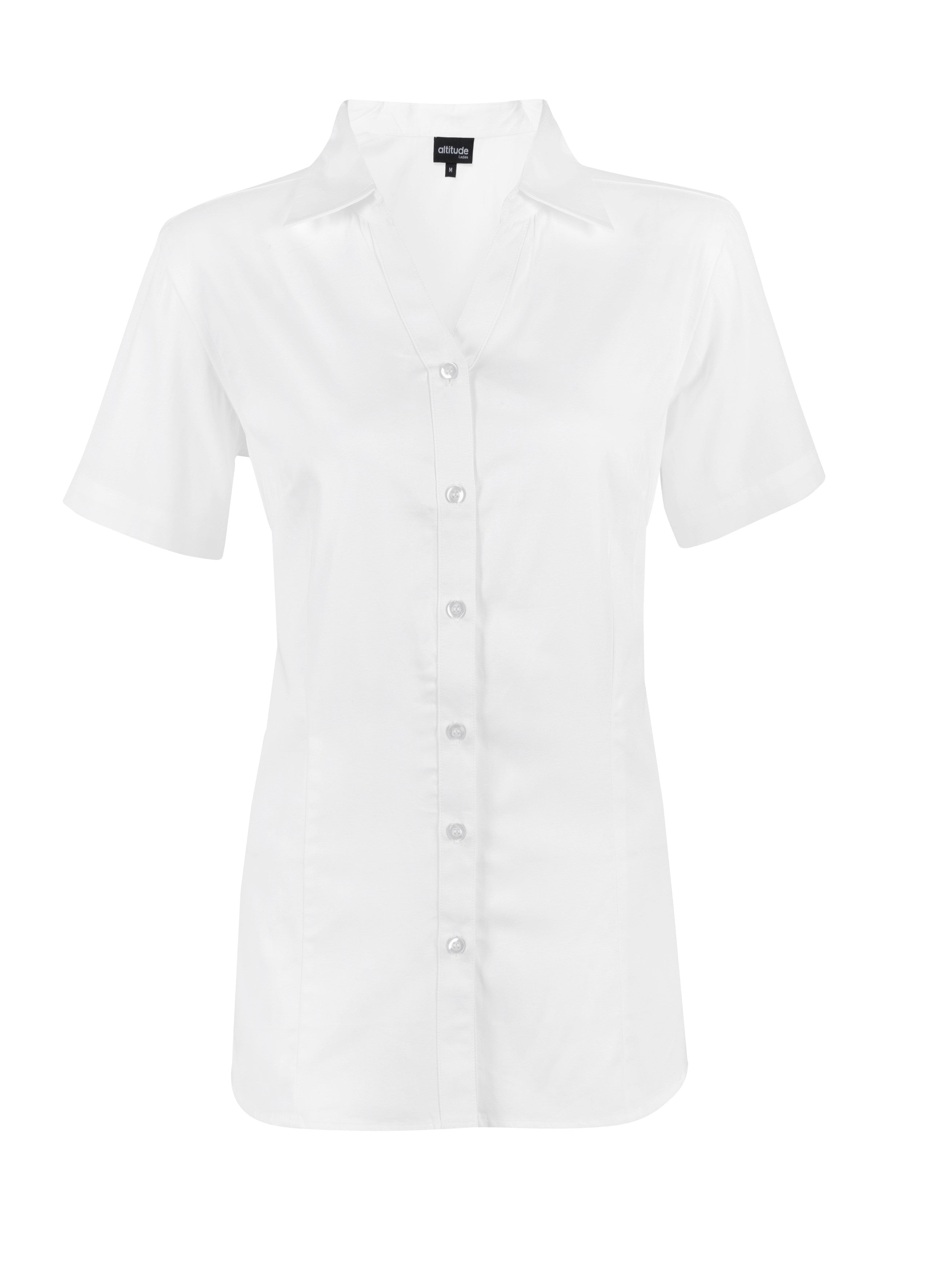 Ladies Short Sleeve Seattle Twill Shirt - White Only-