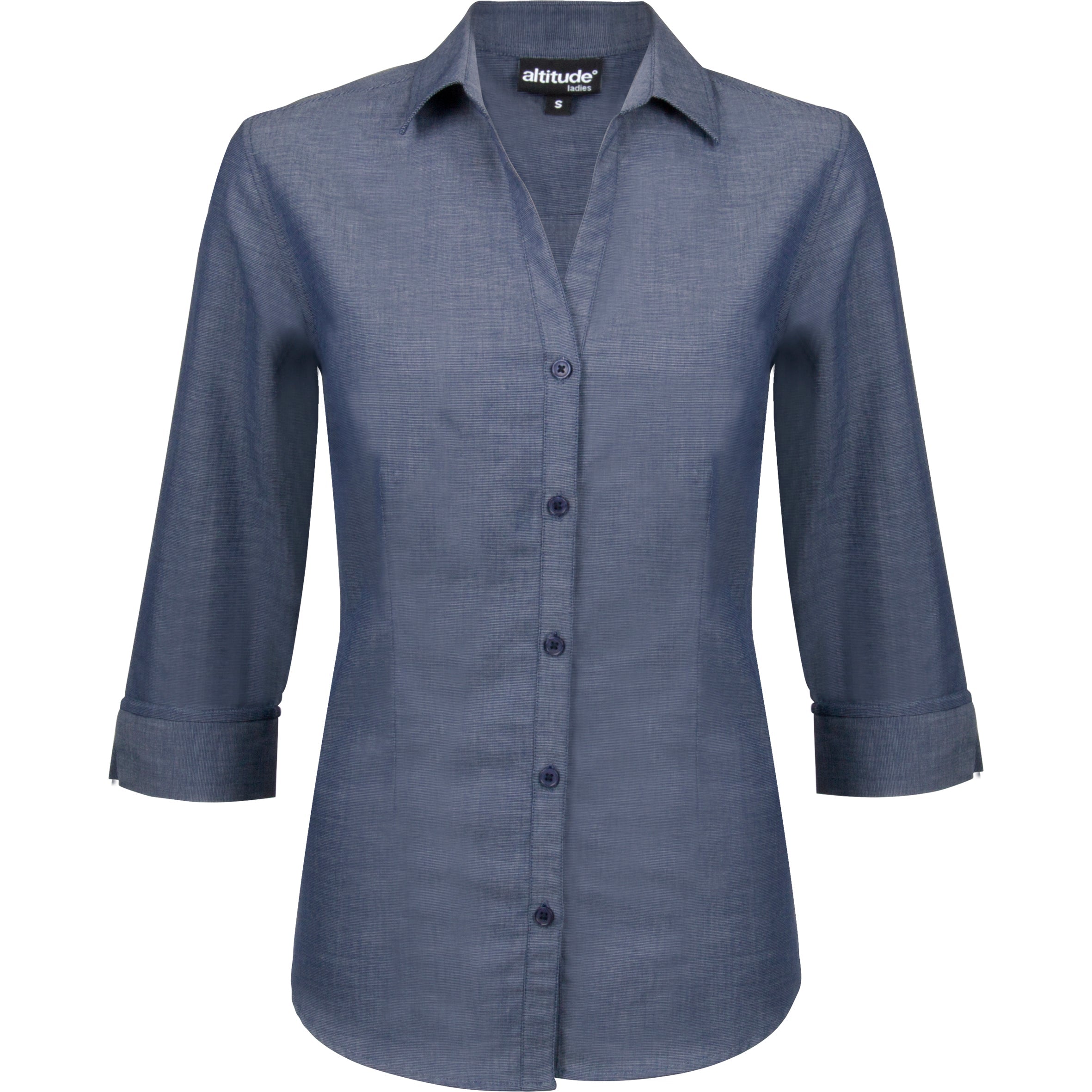 Ladies ¾ Sleeve Viscount Shirt - Royal Blue Only-