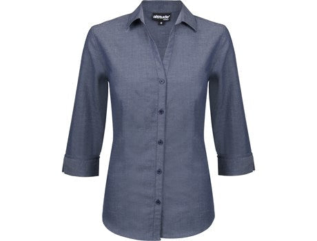 Ladies ¾ Sleeve Viscount Shirt - Royal Blue Only-