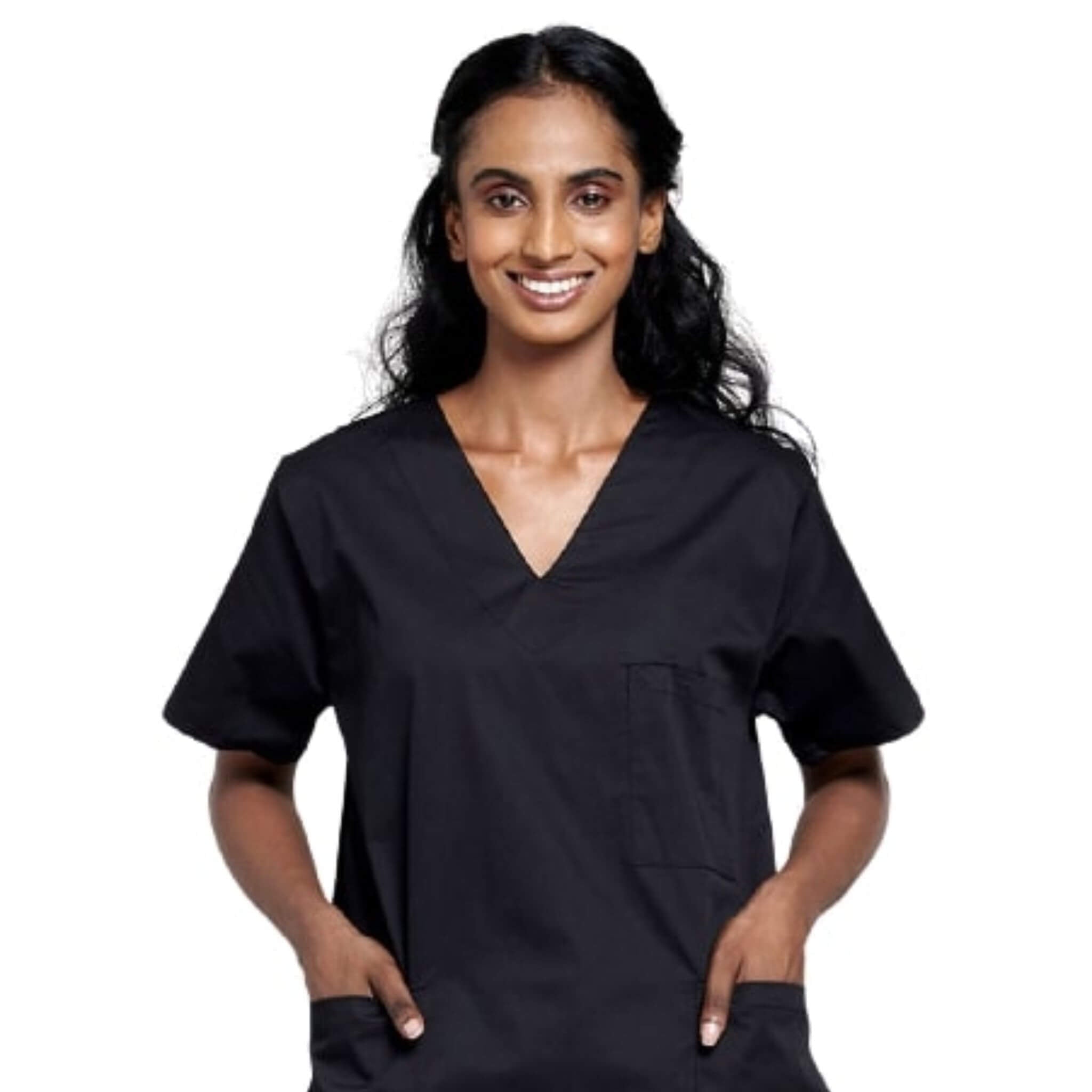 Front View Black Light Scrub Top