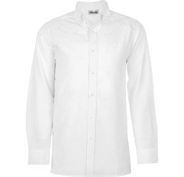 Mens Long Sleeve Oxford Shirt - White Only-L-White-W