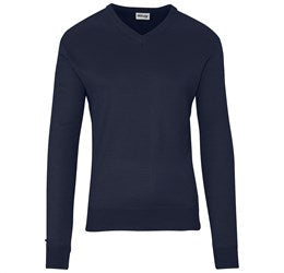 Mens Long Sleeve Peru V-Neck Jersey-L-Navy-N