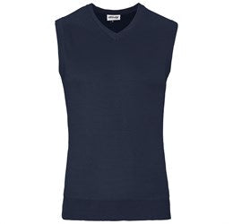 Mens Sleeveless Peru V-Neck Jersey-L-Navy-N