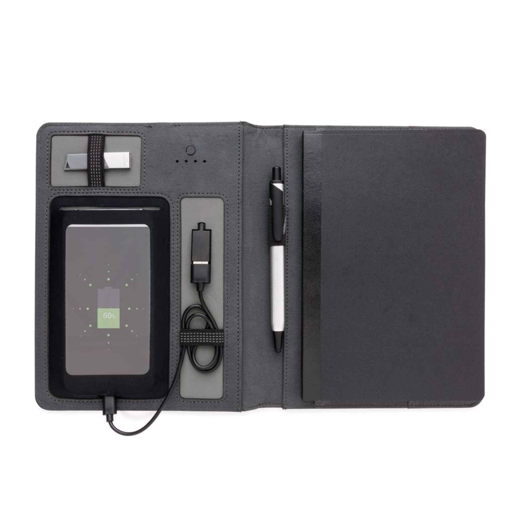 Notebook Portfolio with 3000mAh Powerbank